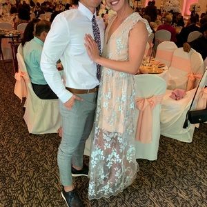 WAYF Formal Floral Lace Dress